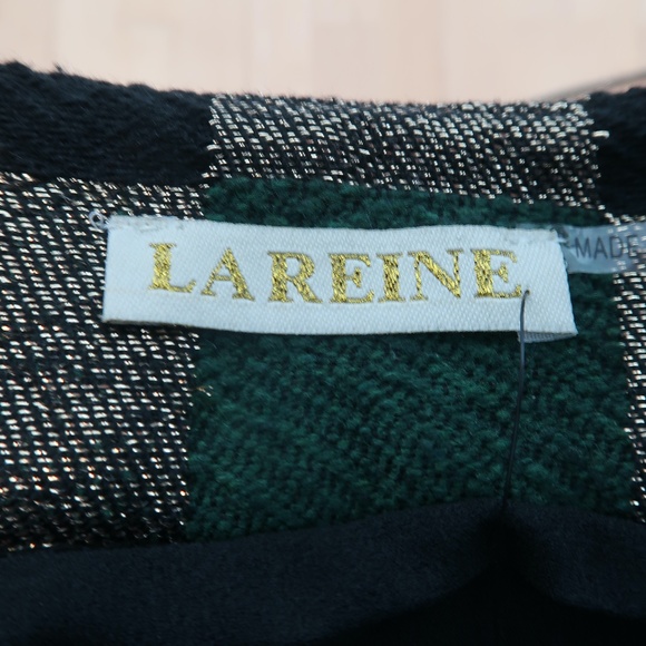 LA REINE GREEN+GOLD CHECKERED SKIRT SIZE Lโฆ - Picture 3 of 5